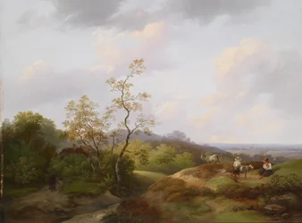 Weite Landschaft mit Hirten